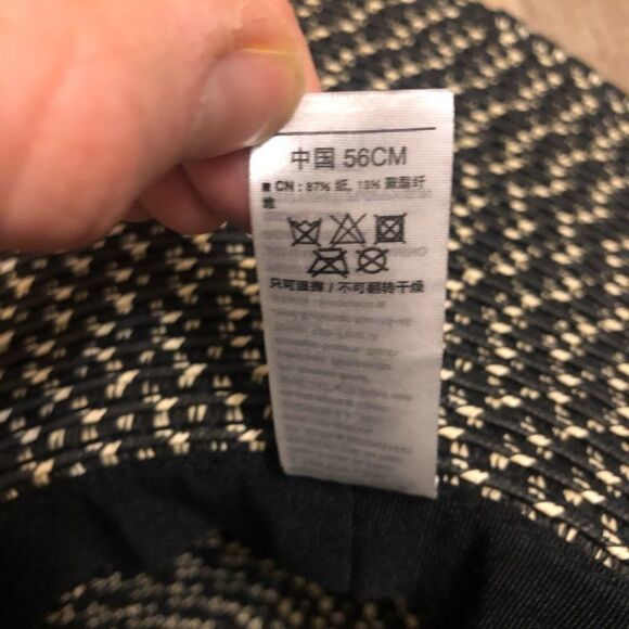 Old Navy Braided Wide-Brim Floppy Sun hat black - Picture 2 of 7